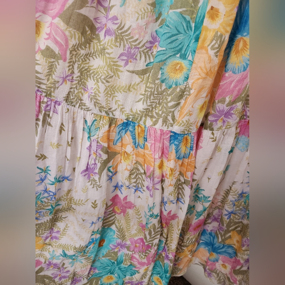 SPELL Lei Lei Frill Gown in Cream Floral - Picture 14 of 16